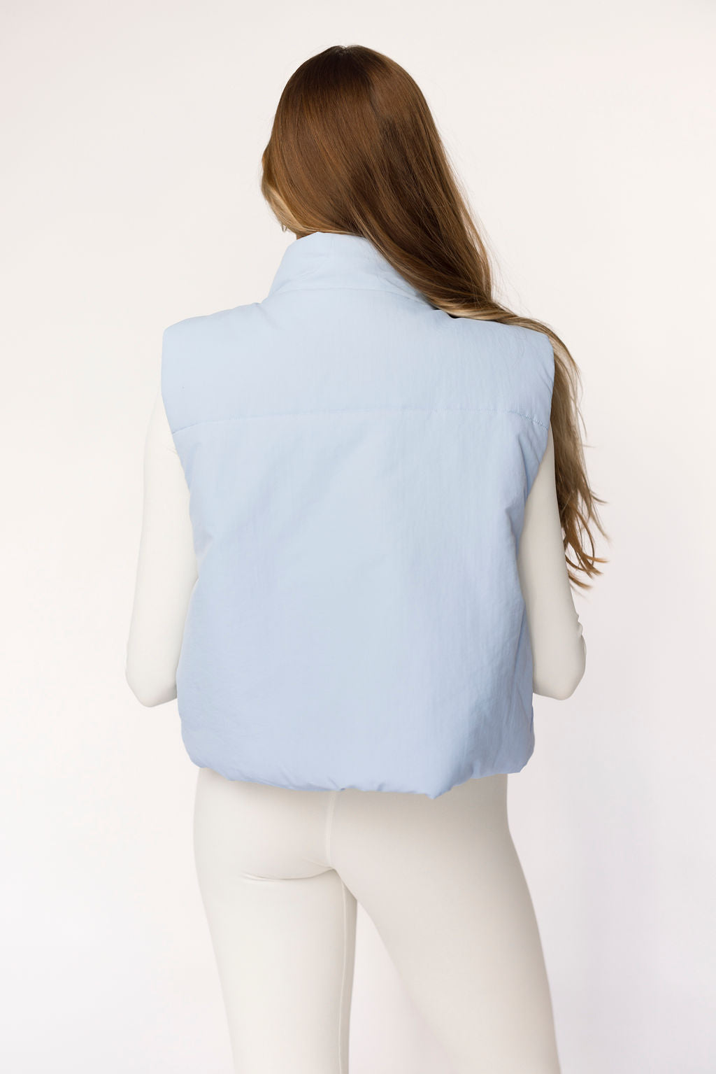 Gestepptes Puffer-Weste in Hellblau – Leichte Übergangsjacke